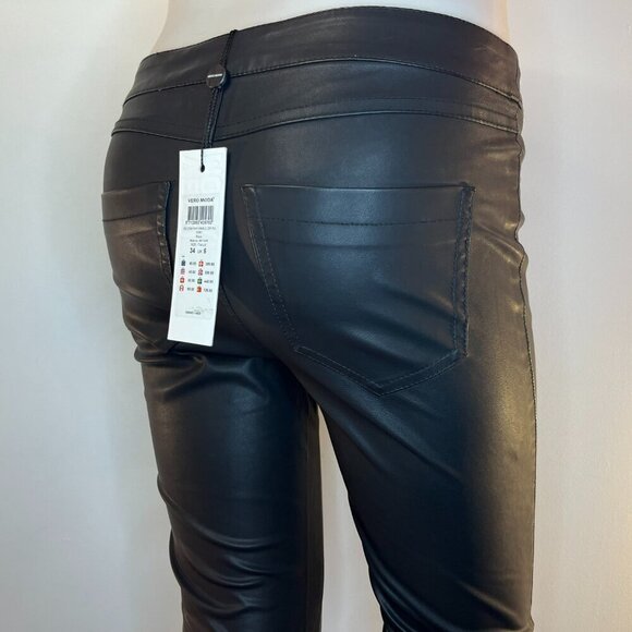 VERO MODA Women's Selena Ray Ankle Zip Polyurethane Pant - EU 34 US 4 - NWT $69 - Picture 3 of 6
